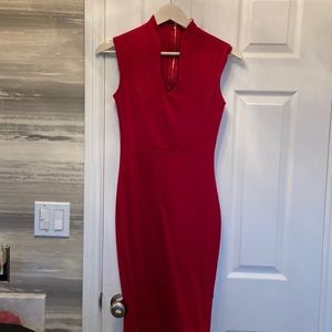 Red cocktail length dress never worn